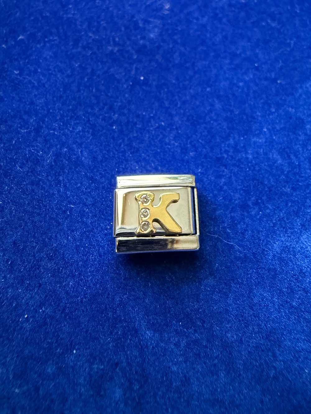 Letter “K” 18k CZ OG Manuel Zed Italian Charm